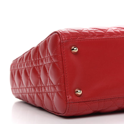 Christian Dior Lambskin Cannage Large Lady Dior Red 8 of 9