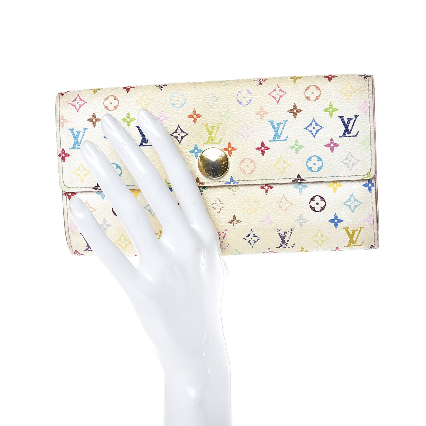 Monogram Multicolor Sarah Wallet White Litchi