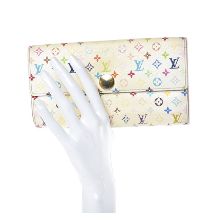 Louis Vuitton Monogram Multicolor Sarah Wallet White Litchi 2 of 13