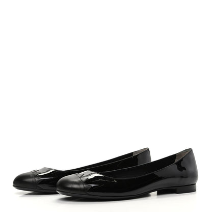 Fendi Patent Ballerina Flats 41.5 Black 3 of 8