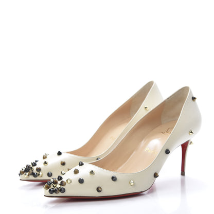 Christian Louboutin Kid Degraspike 70 Pumps 37 White Ivory Pop Corn 3 of 7
