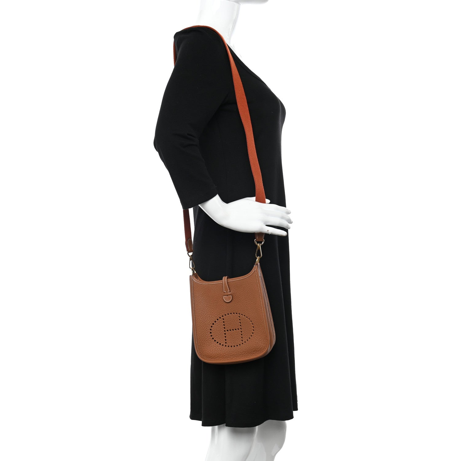 Hermes Taurillon Clemence Amazone Evelyne TPM Gold Cuivre 2 of 11