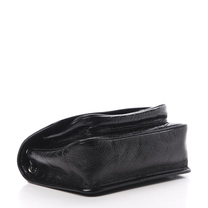 Saint Laurent Crinkled Calfskin Matelasse Monogram Baby Niki Chain Satchel Black 4 of 11