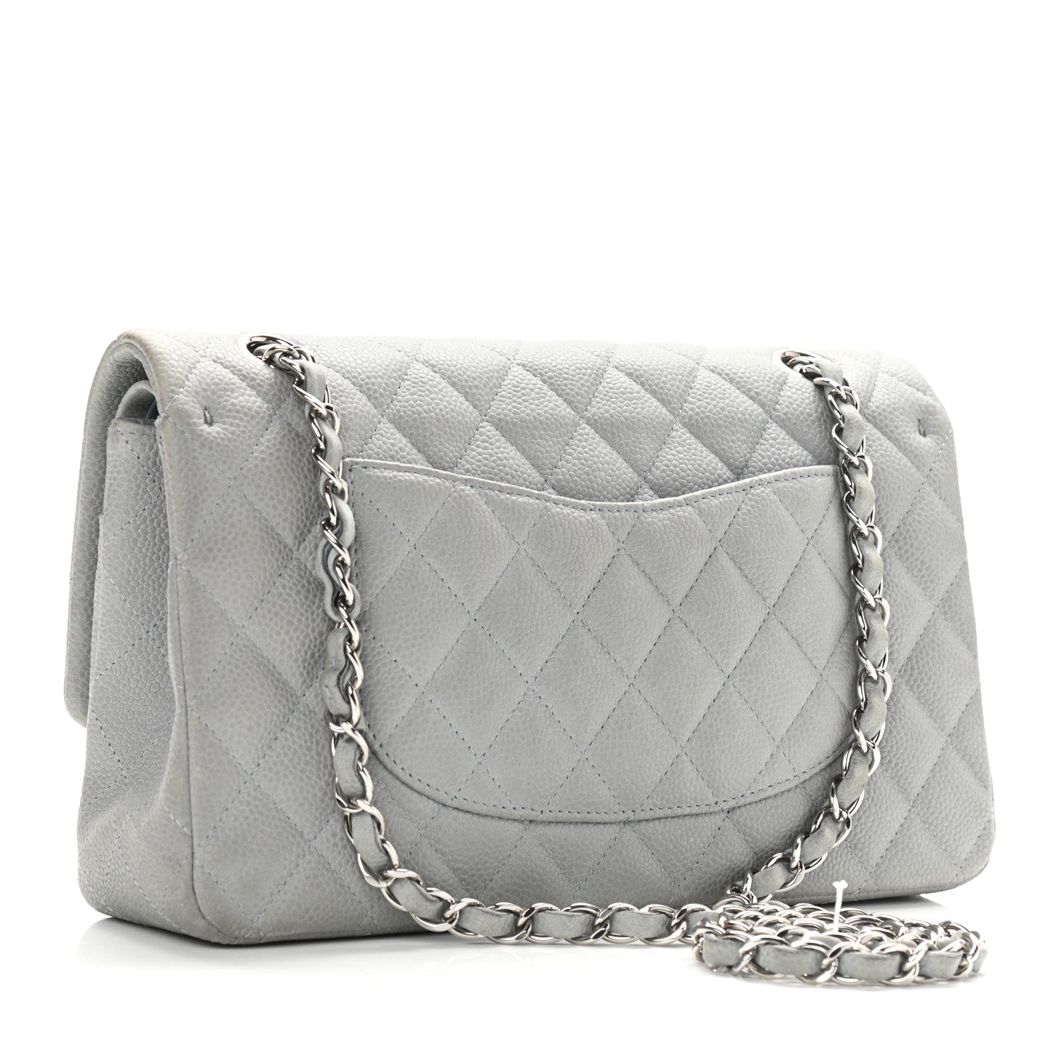 Chanel Iridescent Caviar Quilted Medium Double Flap Grey 3 of 14