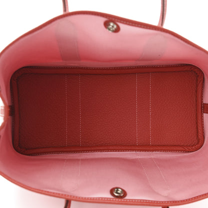 Hermes Toile Militaire Vache Country Garden Party Tote 30 Rose Sakura Rouge Duchesse 5 of 10