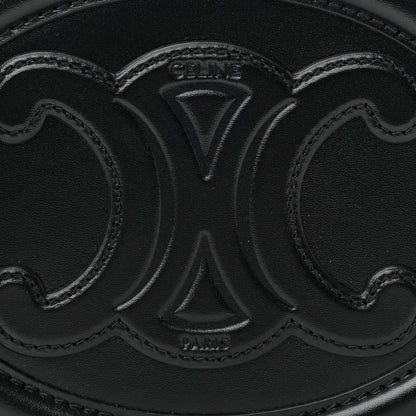 Celine Smooth Calfskin Cuir Triomphe Oval Bag Black 8 of 11