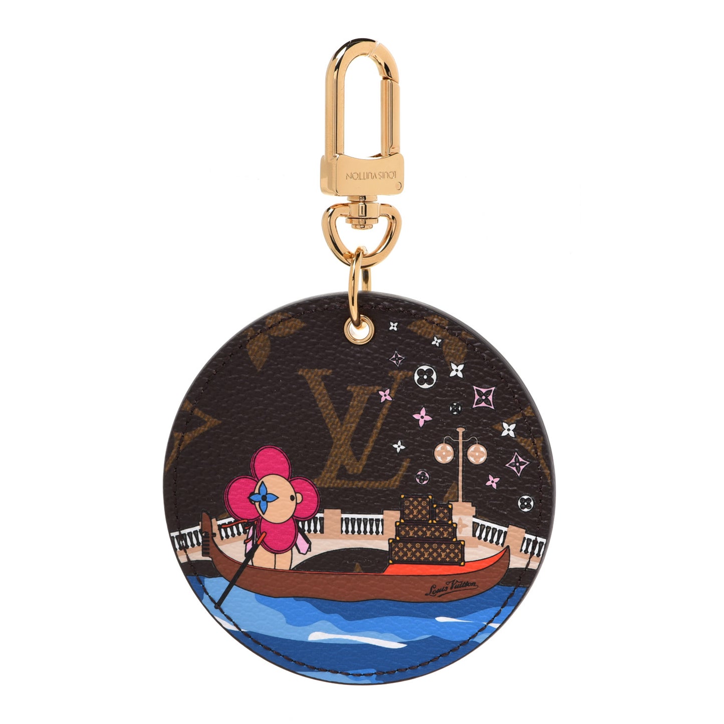 Monogram 2019 Christmas Animation Venice Bag Charm Key Ring Blue
