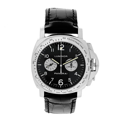 Panerai 18K White Gold Alligator 40mm Luminor Automatic Watch Black PAM00189 1 of 5
