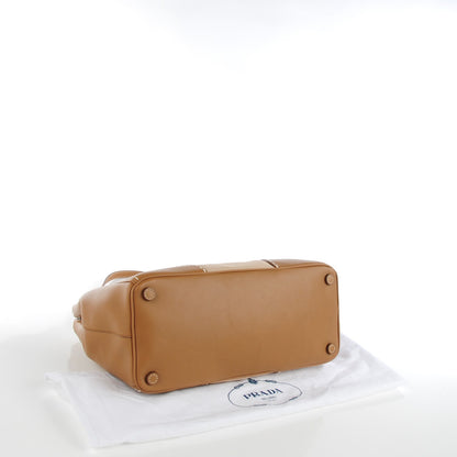 Prada Canapa City Calf Medium Stitch Tote Corda Caramel 4 of 9