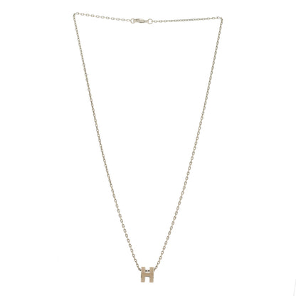 Hermes Palladium Mini Pop H Pendant Necklace Marron Glace 3 of 6
