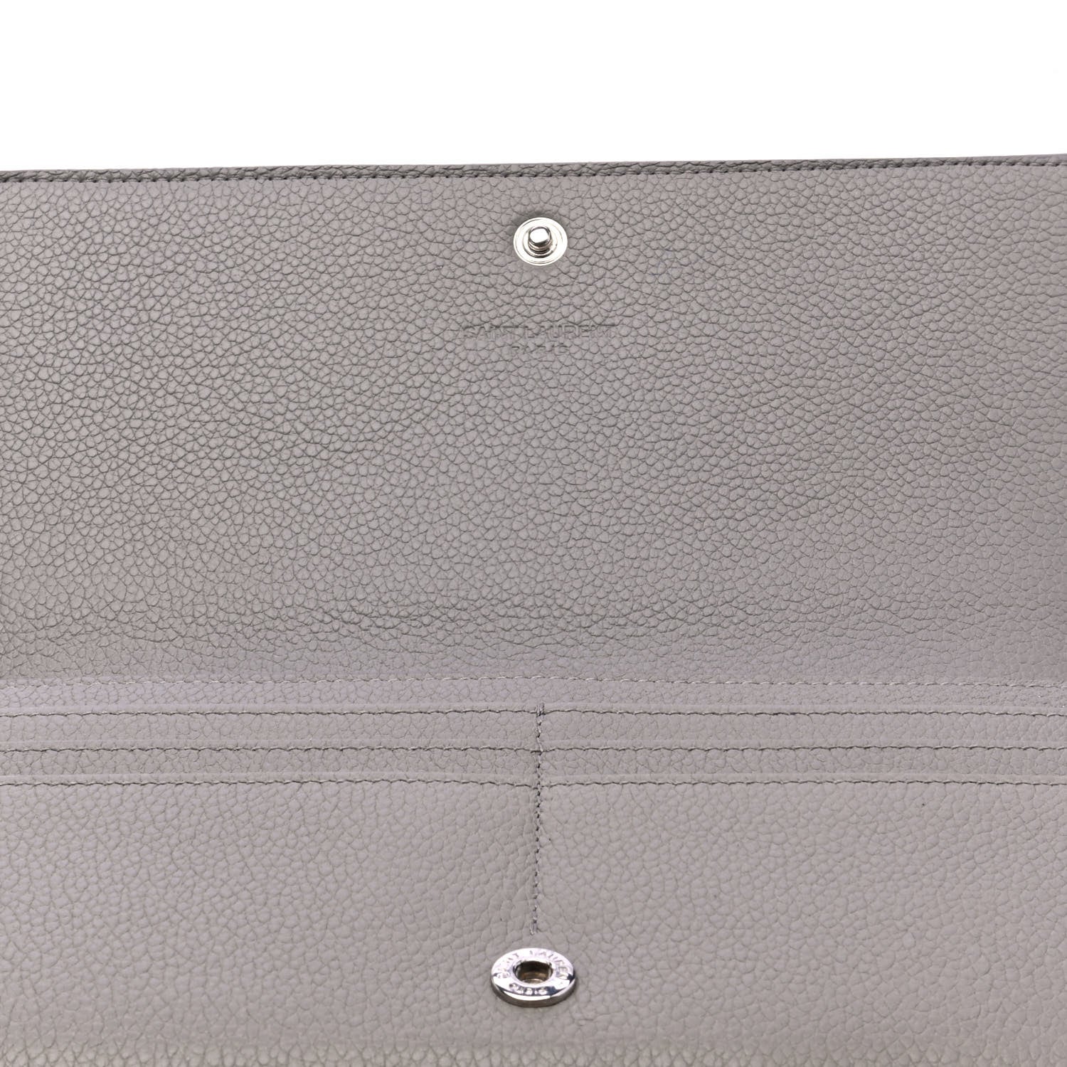 Saint Laurent Calfskin Classic Large Flap Wallet Grey 5 of 5