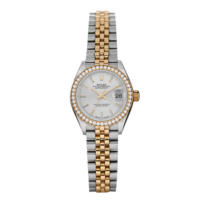 Rolex Stainless Steel 18K Yellow Gold Diamond 28mm Oyster Perpetual Datejust Watch Silver 279383RBR 1 of 5