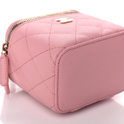 Chanel Caviar Quilted Mini Vanity Case With Chain Pink 7 of 9