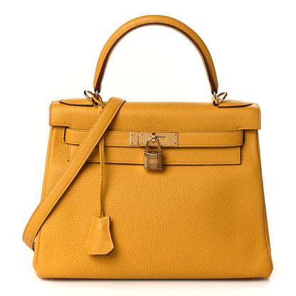 Hermes Togo Kelly Retourne 28 Jaune Ambre 1 of 9