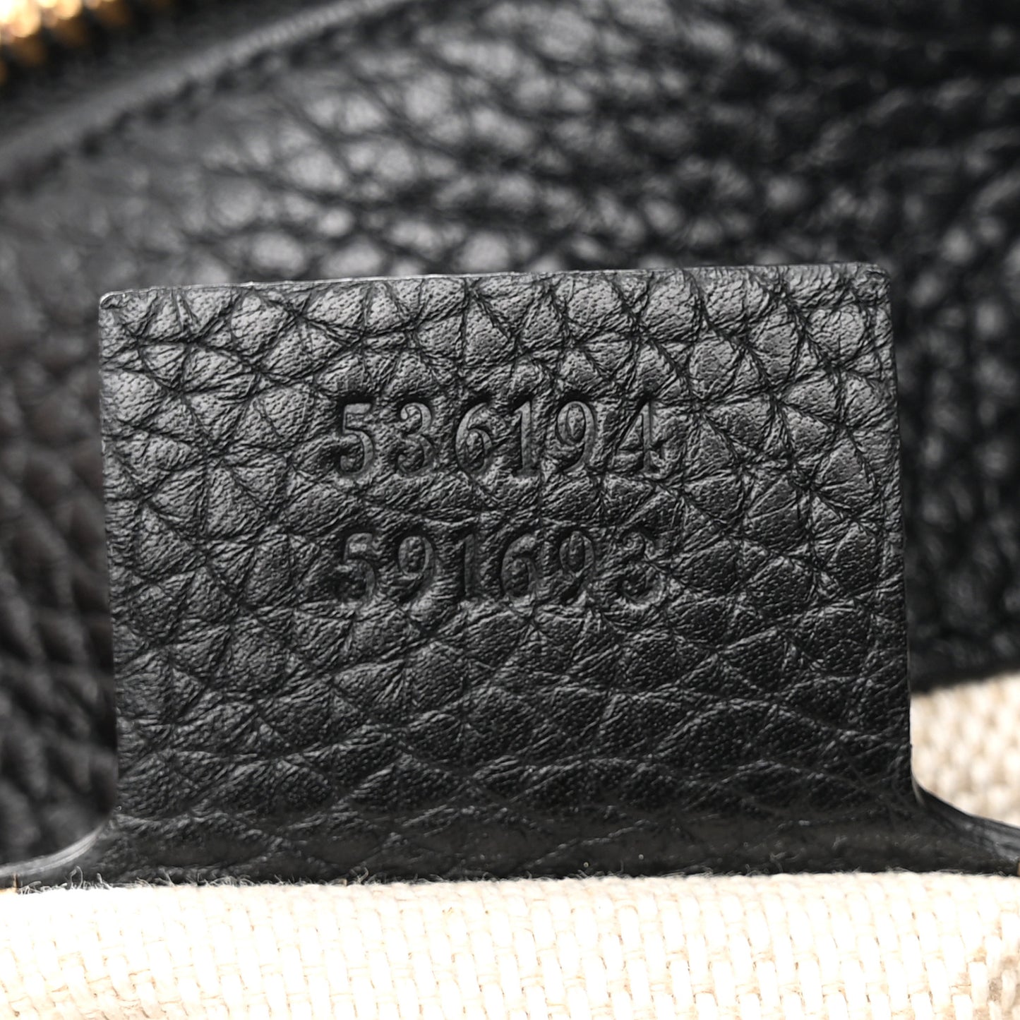 Pebbled Calfskin Large Soho Hobo Black