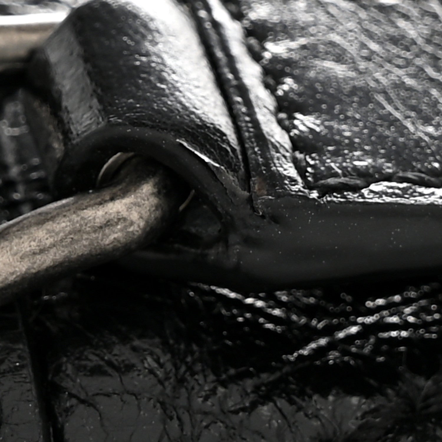 Saint Laurent Crinkled Calfskin Shearling Monogram Medium Niki Chain Satchel Black 13 of 14