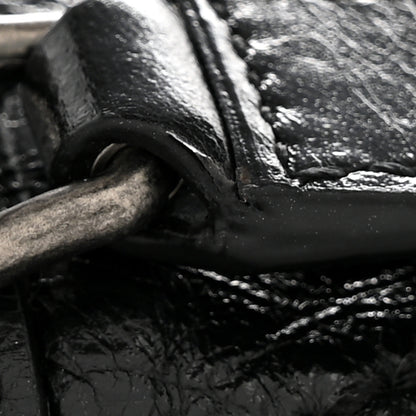 Saint Laurent Crinkled Calfskin Shearling Monogram Medium Niki Chain Satchel Black 13 of 14