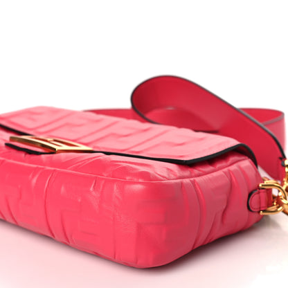 Fendi Nappa FF 1974 Embossed Baguette Lampone 9 of 9