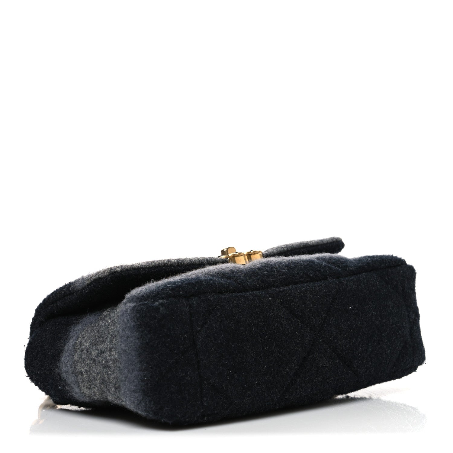 Chanel Wool Quilted Medium Chanel 19 Flap Black Grey 4 of 11