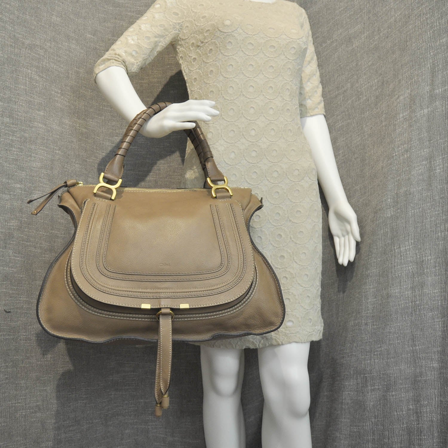 Chloe Calfskin Leather Large Marcie Satchel 2 of 9