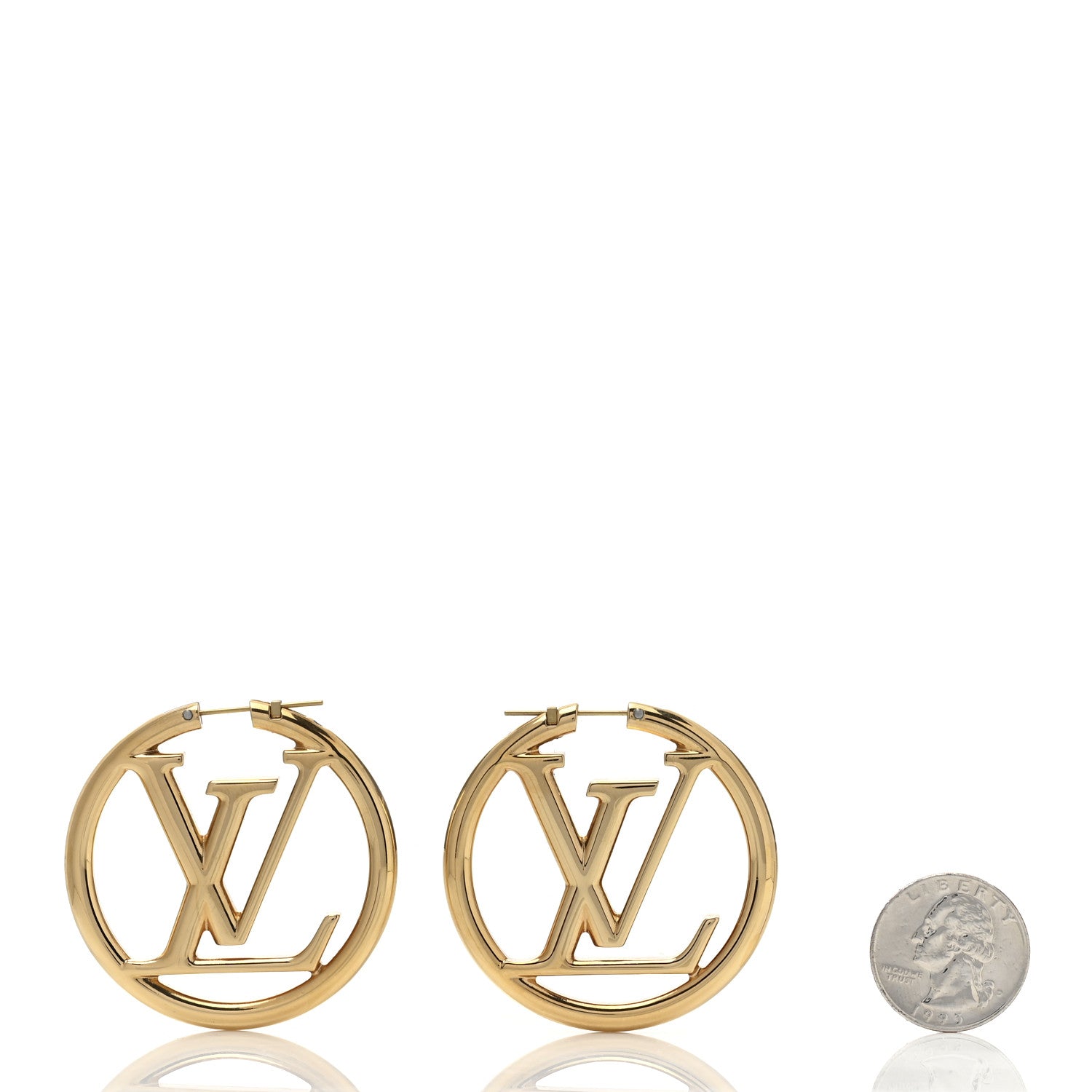 Louis Vuitton Metal Louise Hoop Earrings Gold 2 of 4