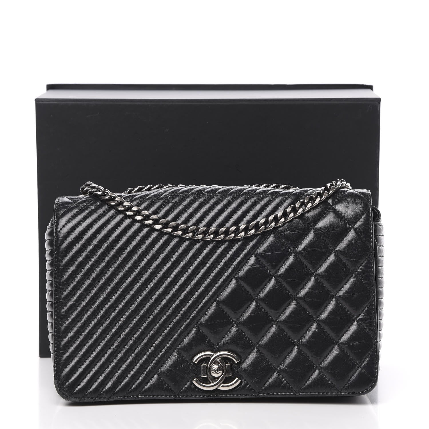 Chanel Glazed Calfskin Quilted Medium Coco Boy Flap Black 18 of 18