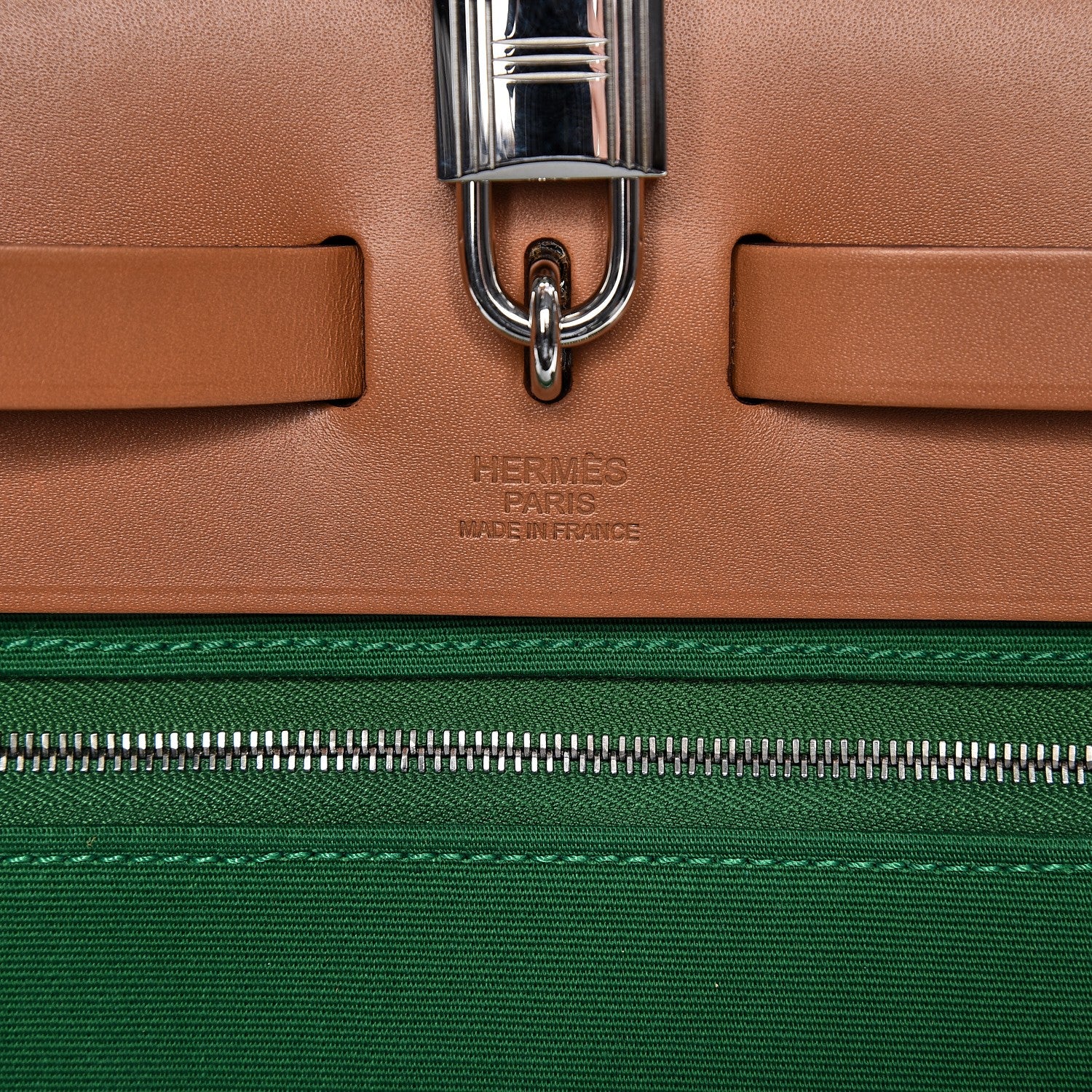 Hermes Vache Hunter Toile Herbag Zip 31 PM Cactus Natural 7 of 12