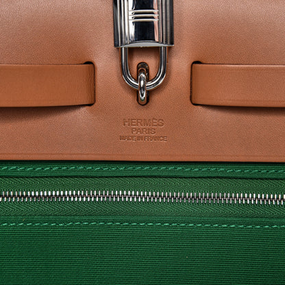 Hermes Vache Hunter Toile Herbag Zip 31 PM Cactus Natural 7 of 12