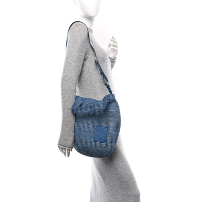 Loewe Raffia Mini Slit Tote Bag Blue 2 of 11