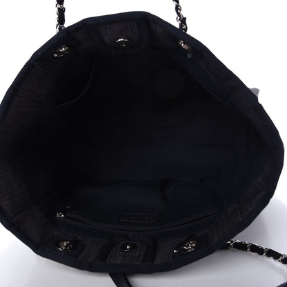 Chanel Denim Small Deauville Tote Dark Blue 5 of 10