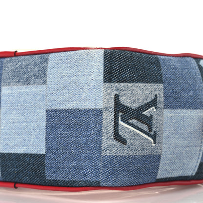 Louis Vuitton Denim Damier Monogram Patchwork PVC Beach Pouch Blue Rouge 9 of 9