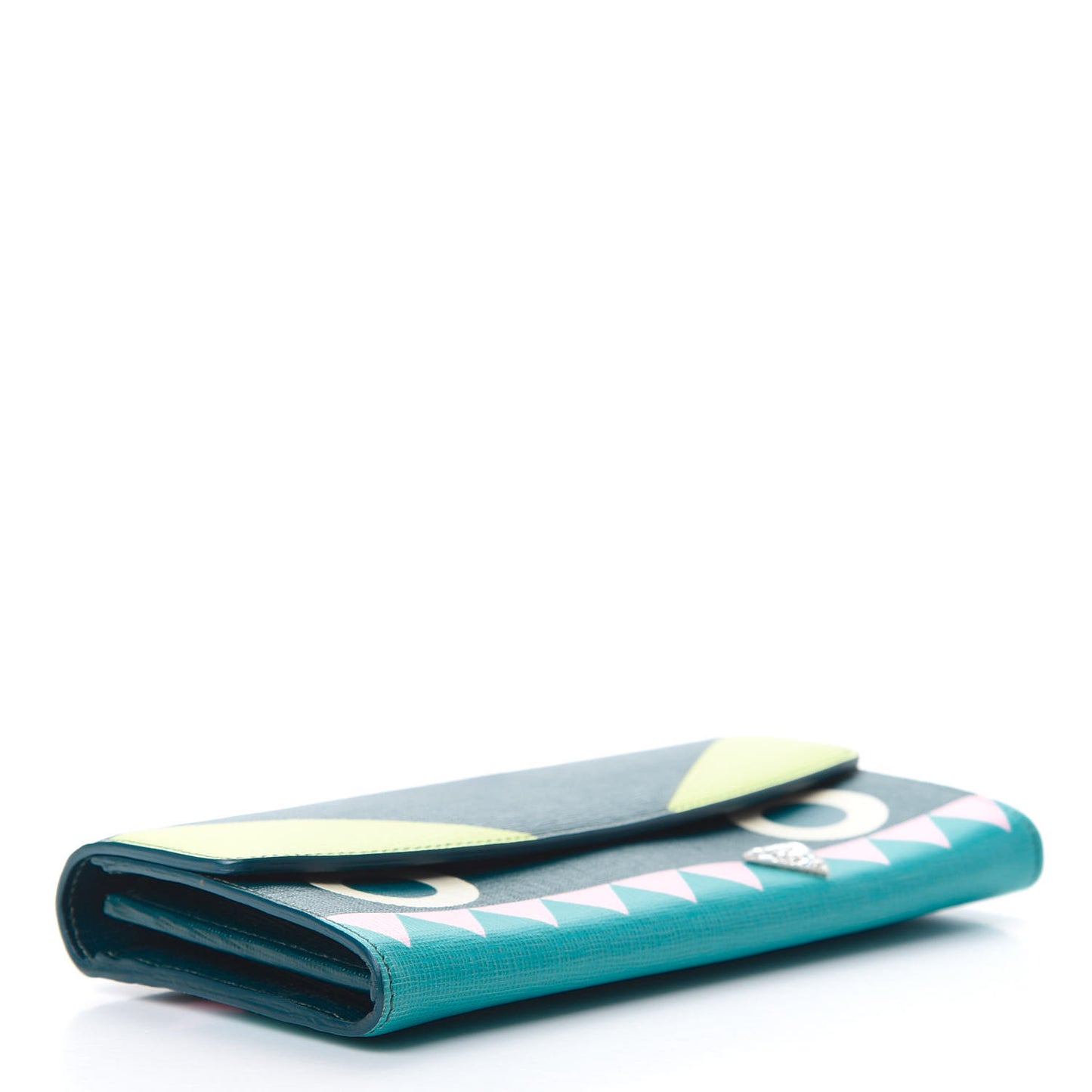 Vitello Crystal Tooth Monster Continental Wallet Oceano Multicolor