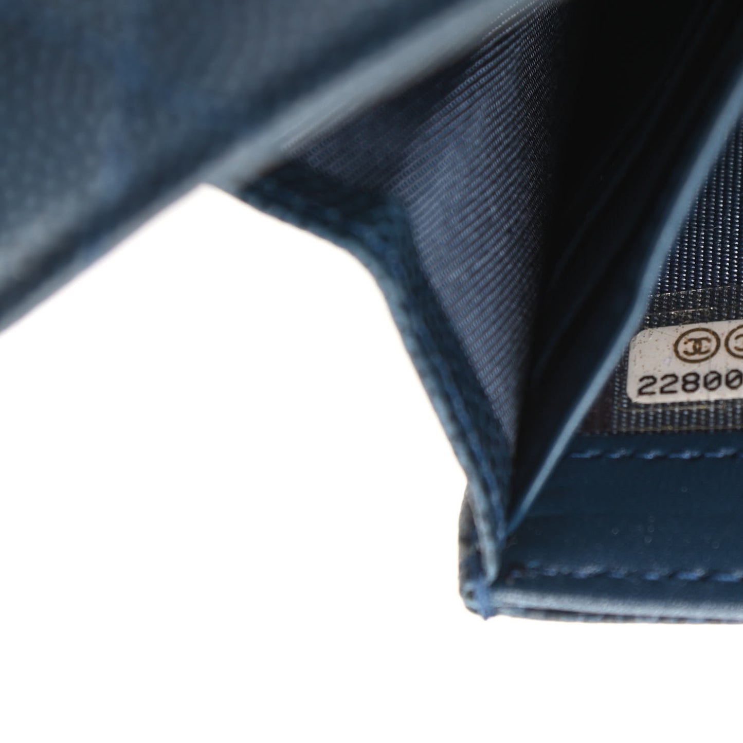 Caviar Quilted Large Gusset Flap Wallet Navy