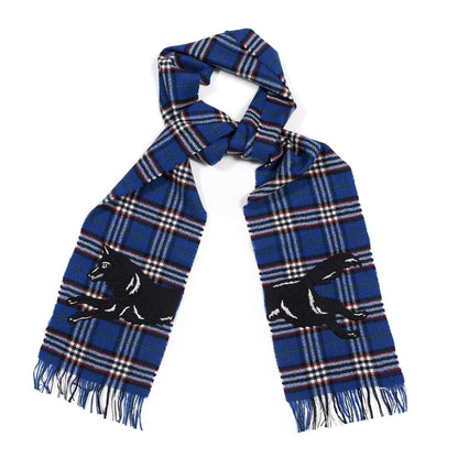 Gucci Wool Wolf Check Scarf Blue 1 of 4