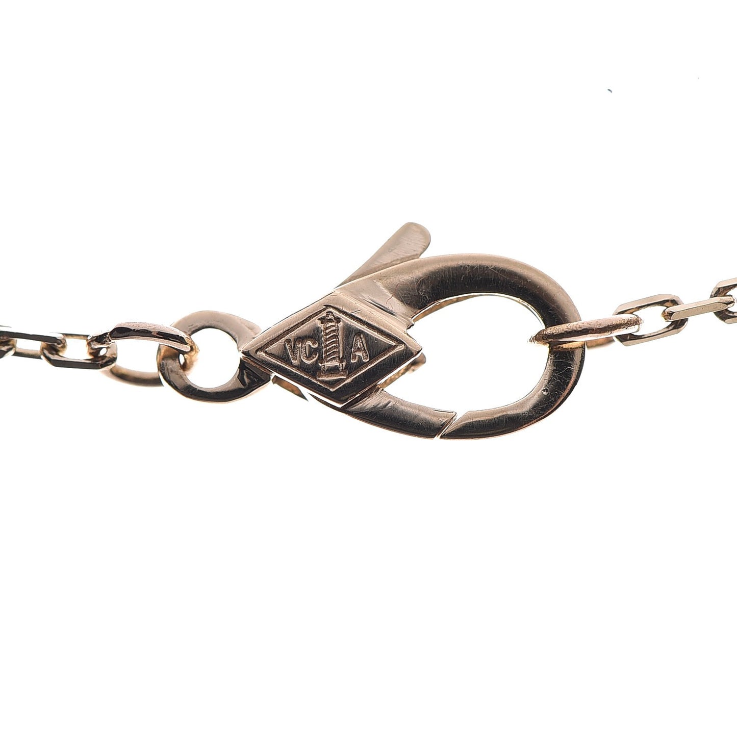 18K Yellow Gold Mother of Pearl Vintage Alhambra Pendant Necklace