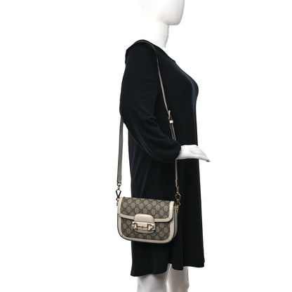 Gucci GG Supreme Monogram Web Mini Horsebit 1955 Shoulder Bag Beige Mystic White 2 of 11