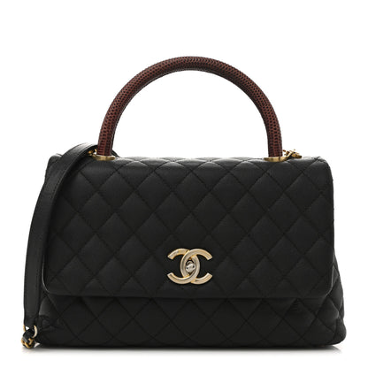 Chanel Caviar Lizard Quilted Small Coco Handle Flap Black 1 of 17