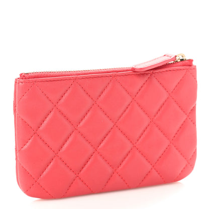 Chanel Lambskin Quilted Small Lucky Charms Cosmetic Case Pink 3 of 9