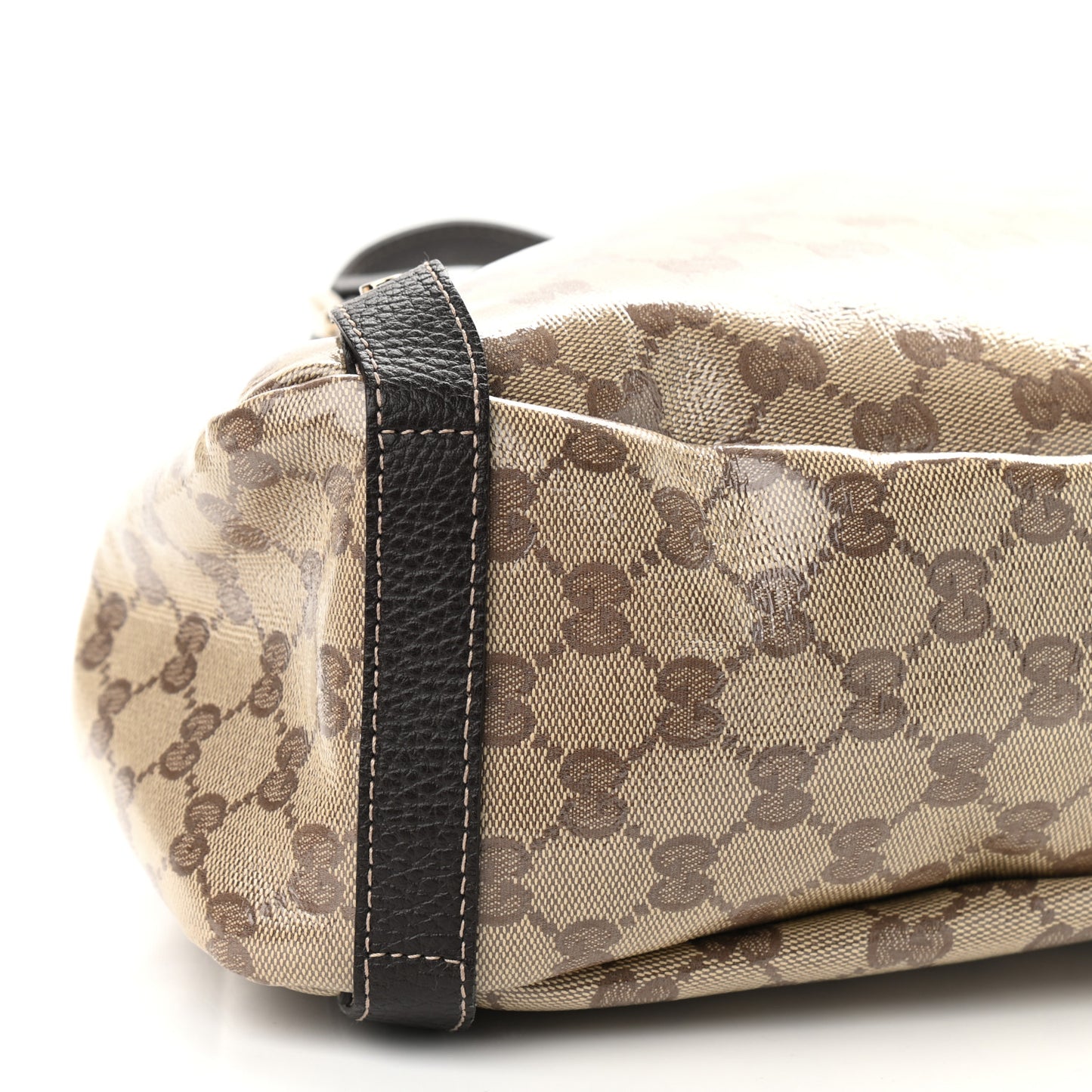 Crystal Monogram Medium Abbey Shoulder Bag Dark Brown