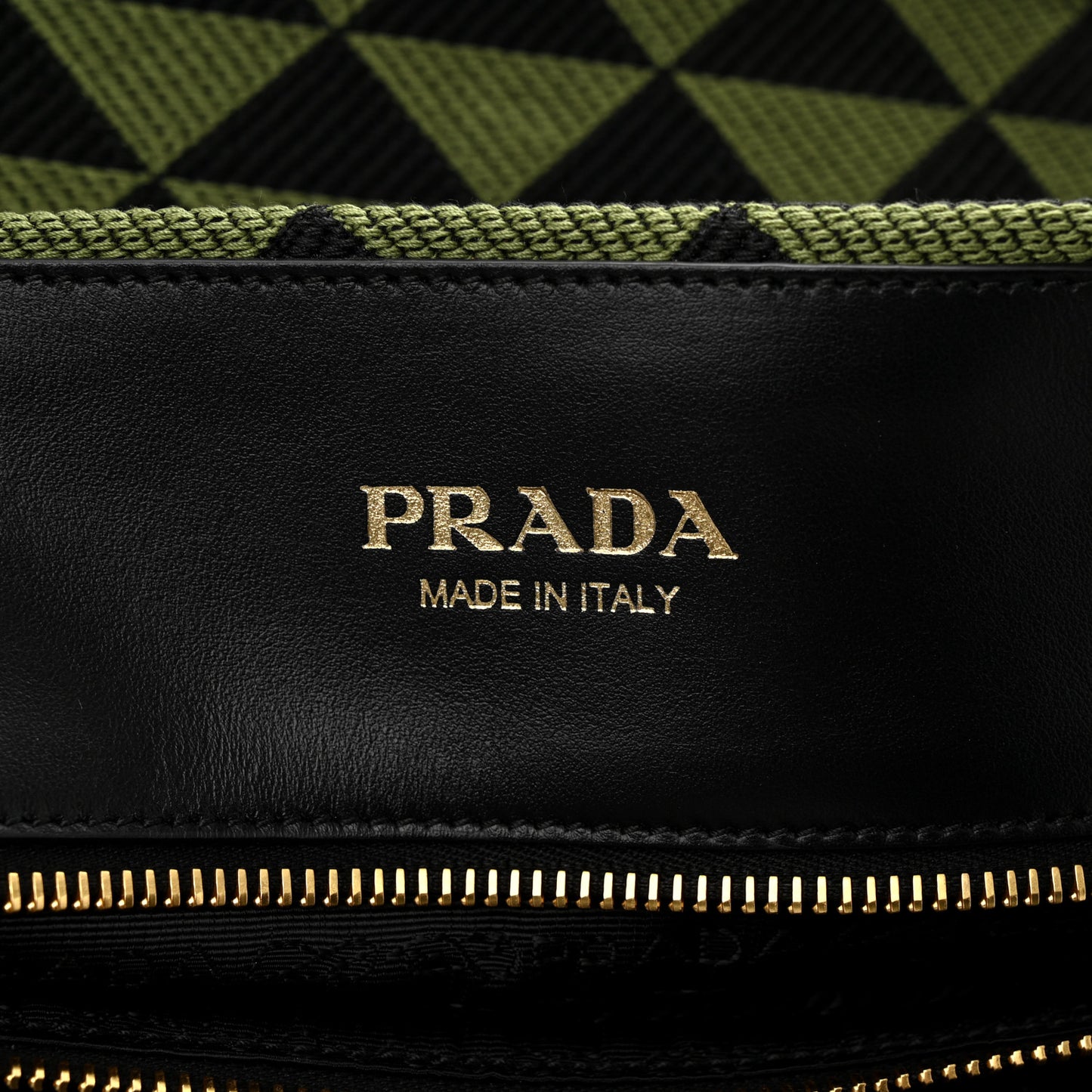 Jacquard Saffiano Triangolo Symbole Embroidered Shopping Tote Black Edera