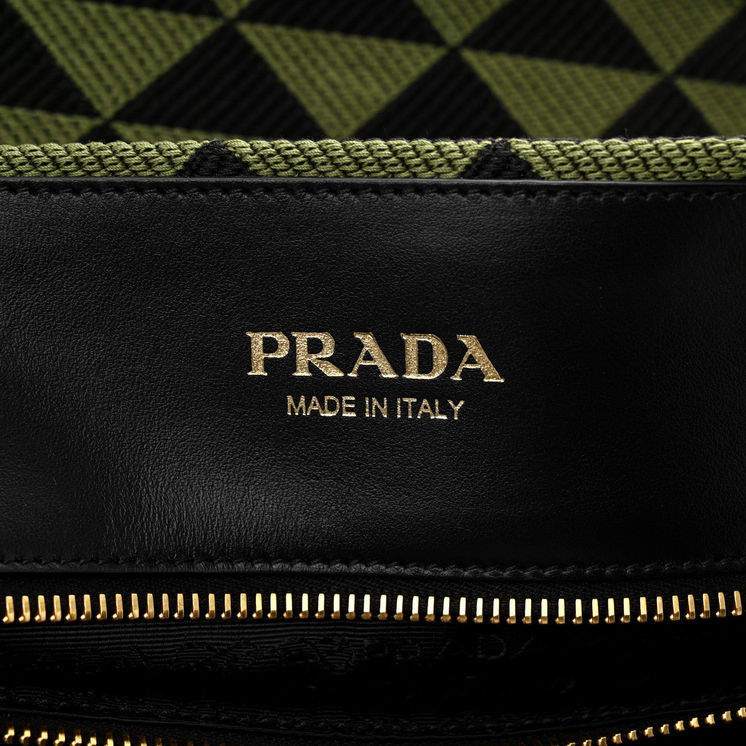 Prada Jacquard Saffiano Triangolo Symbole Embroidered Shopping Tote Black Edera 6 of 10