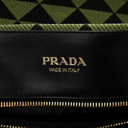 Prada Jacquard Saffiano Triangolo Symbole Embroidered Shopping Tote Black Edera 6 of 10