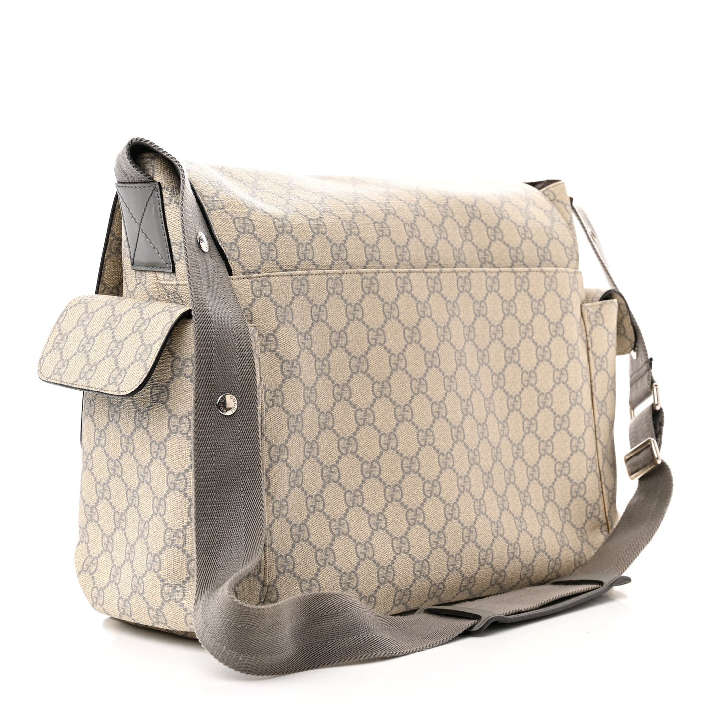 GG Plus Monogram Messenger Diaper Bag Ecru Grigio