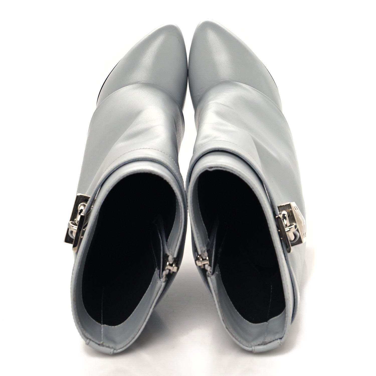 Givenchy Calfskin Shark Lock Ankle Boots 36 Light Grey 2 of 9