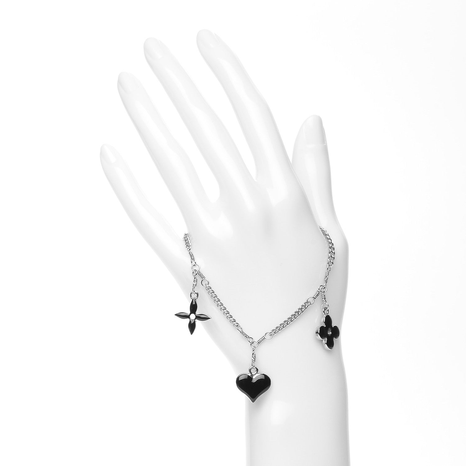 Louis Vuitton Sweet Monogram Charm Bracelet Silver Black 2 of 4