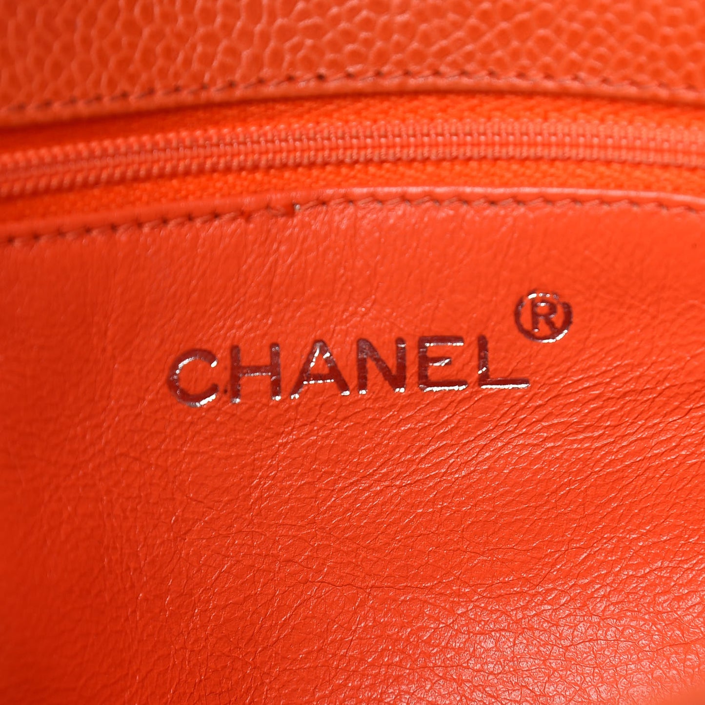 Caviar Quilted Shoulder Bag Orange