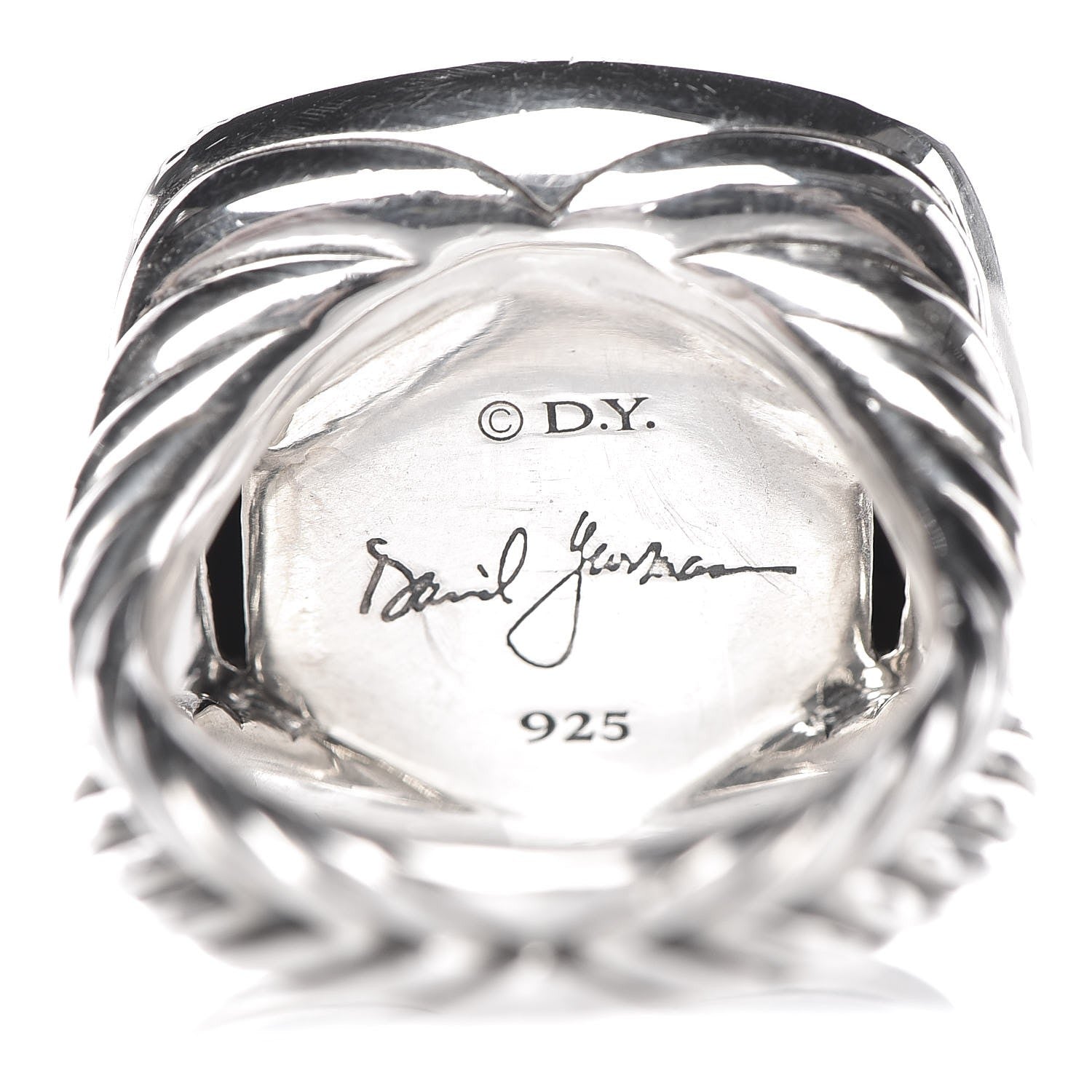 David Yurman Sterling Silver Black Diamond 17mm Albion Ring 48.5 4.75 3 of 6