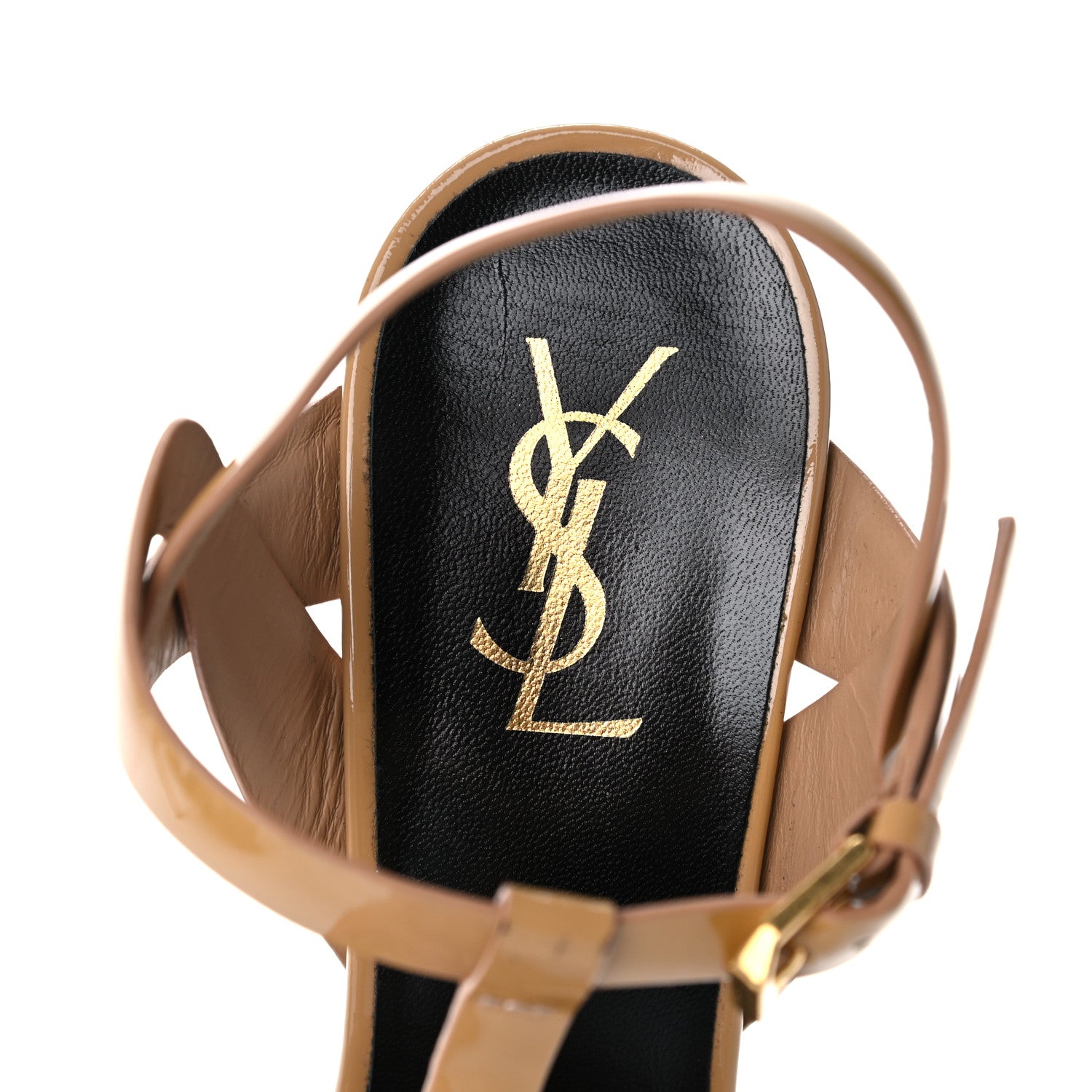 Saint Laurent Patent Tribute 105 Platform Sandals 40 Nude Powder 7 of 15