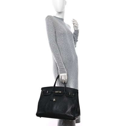 Hermes Taurillon Clemence Birkin 40 Black 2 of 17