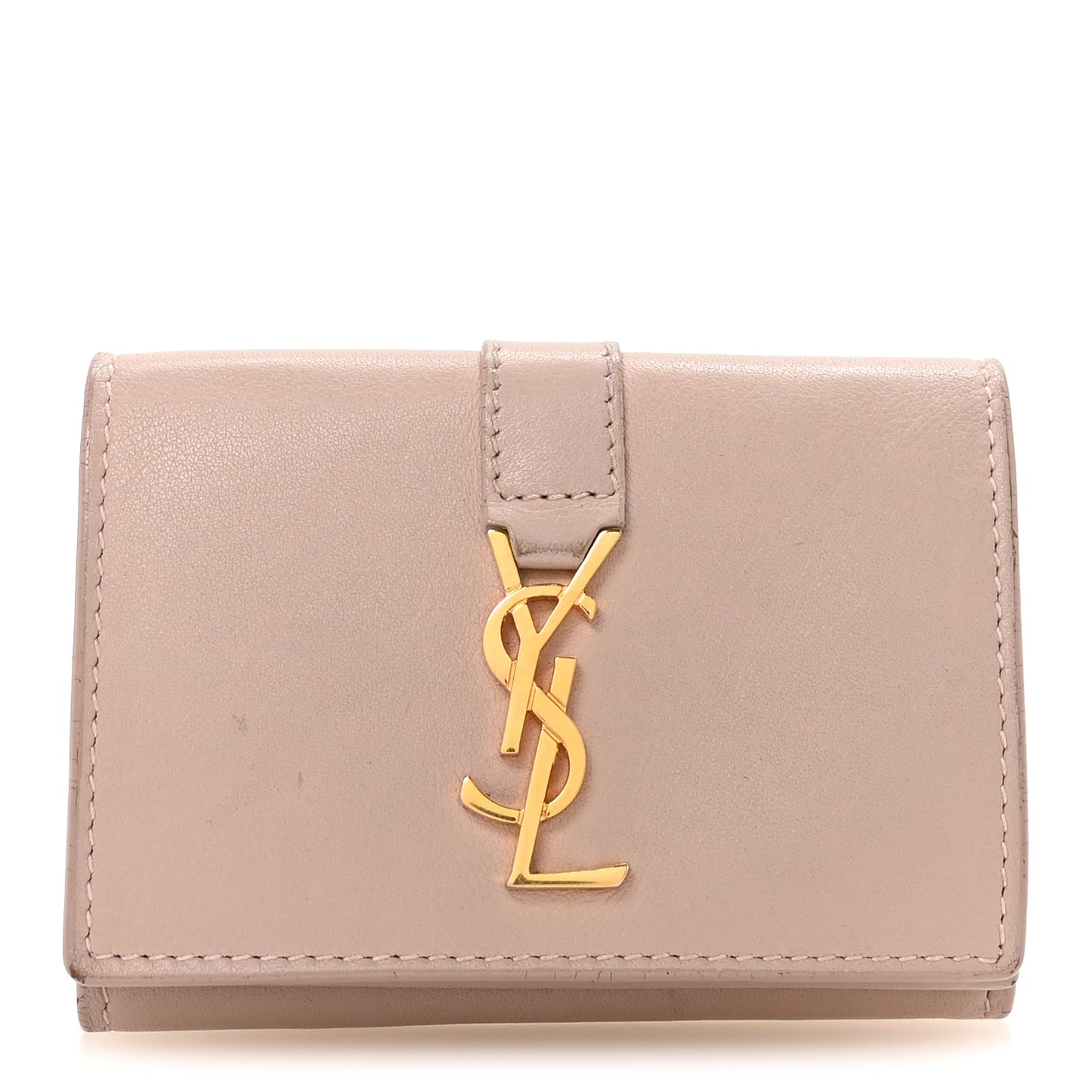 Smooth Calfskin Monogram Tiny Line Wallet Poudre